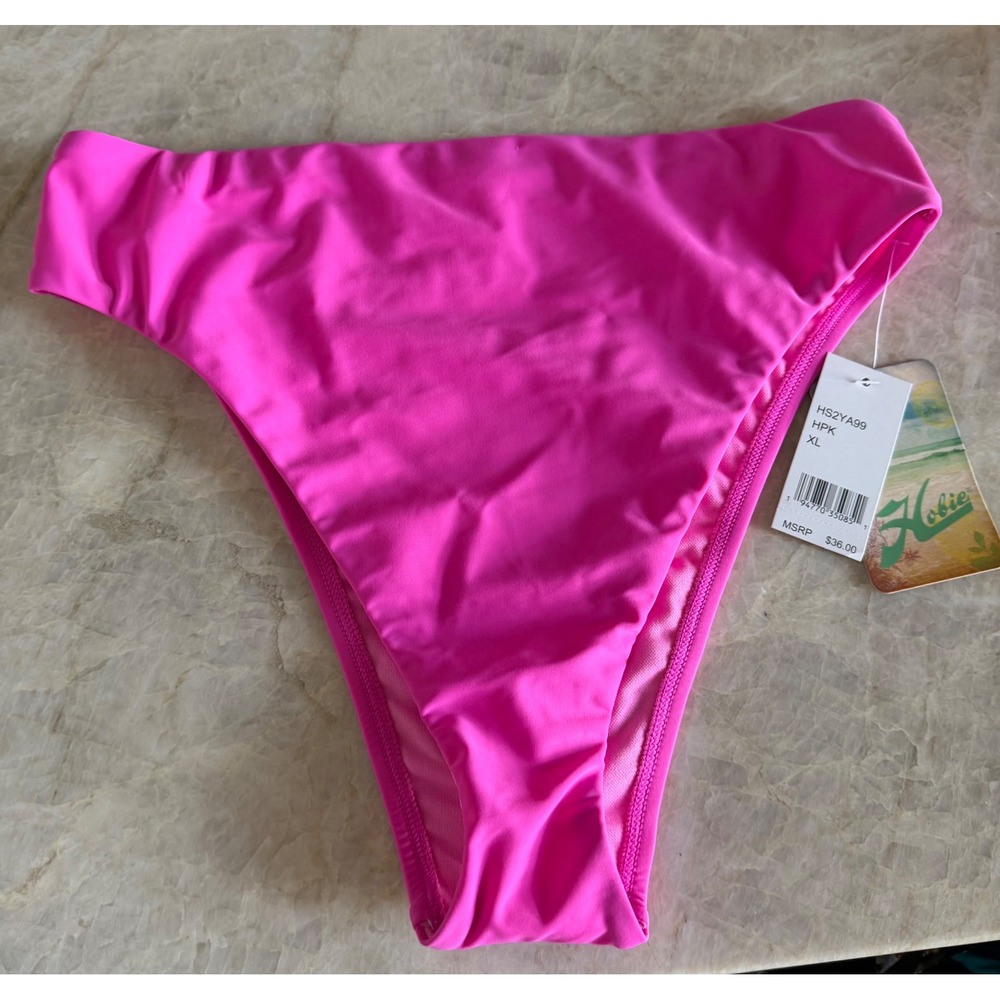Hobie Hot Pink High Waisted Bikini Bottoms HS2YA99 XL NWT